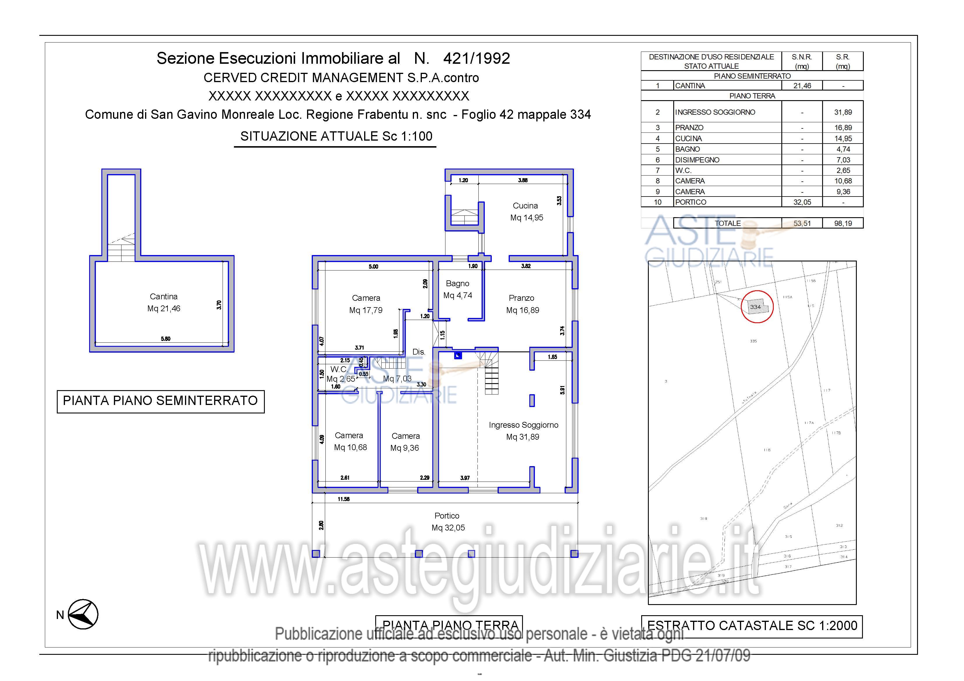 Planimetria del bene