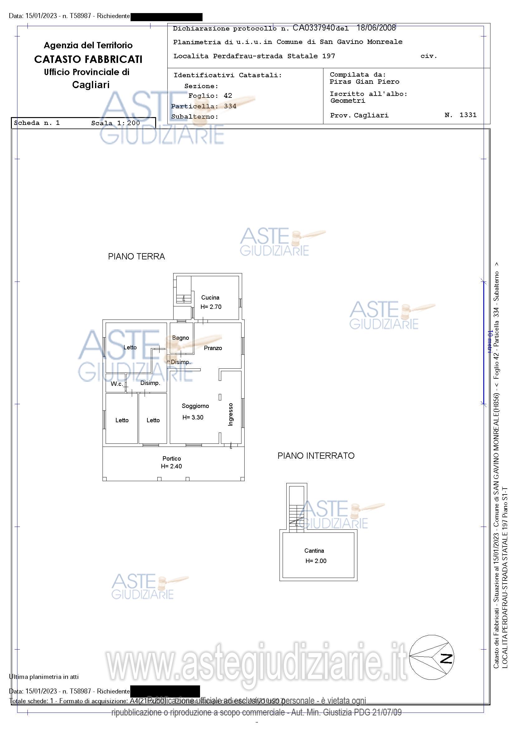 Planimetria del bene