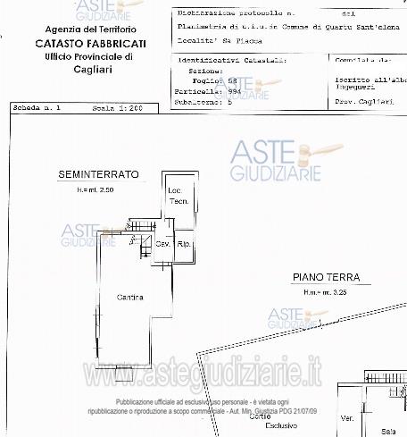 Planimetria del bene