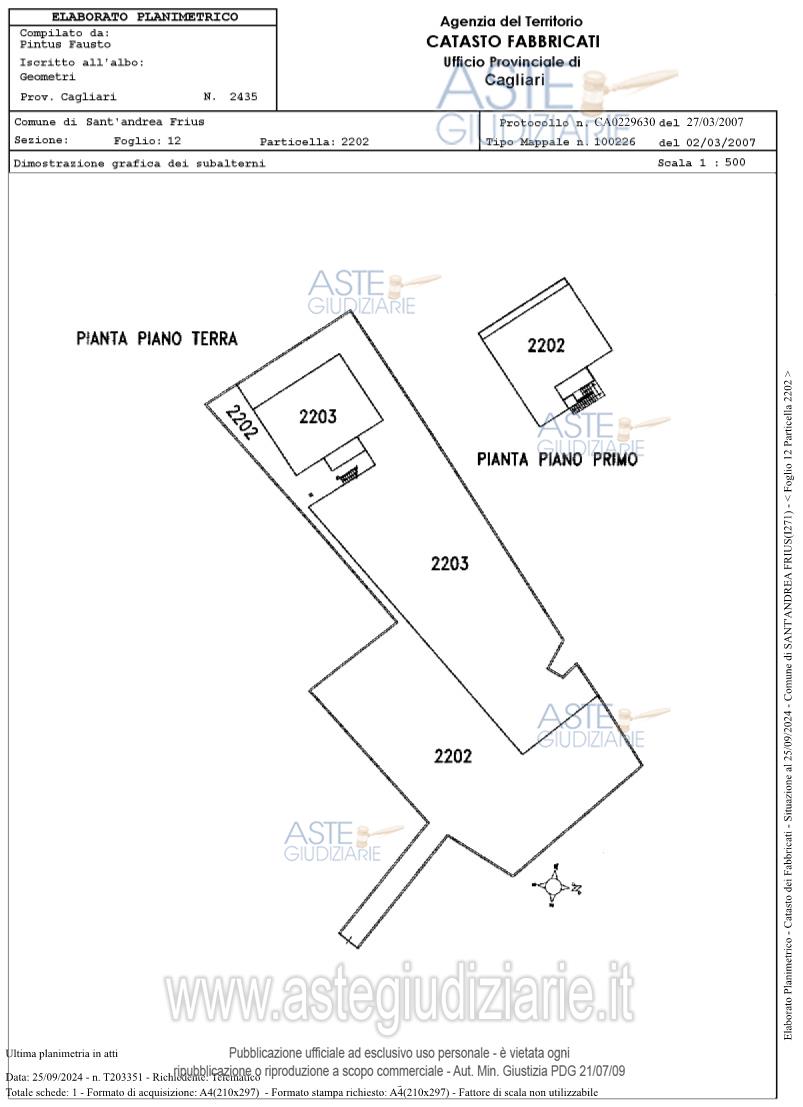 Planimetria del bene