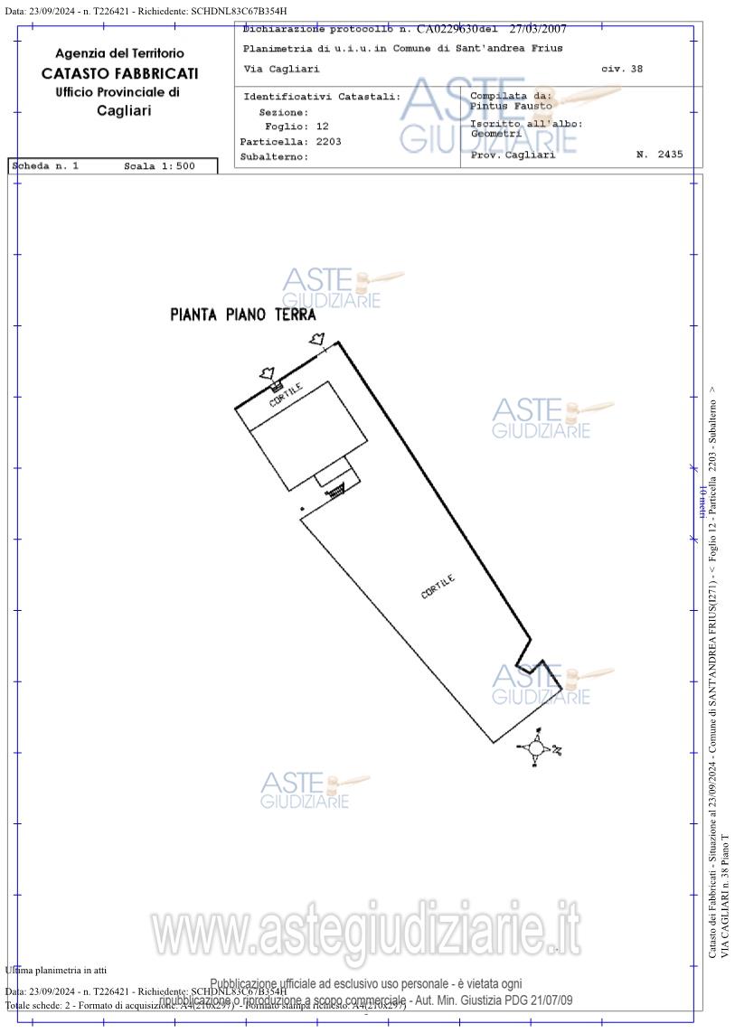 Planimetria del bene