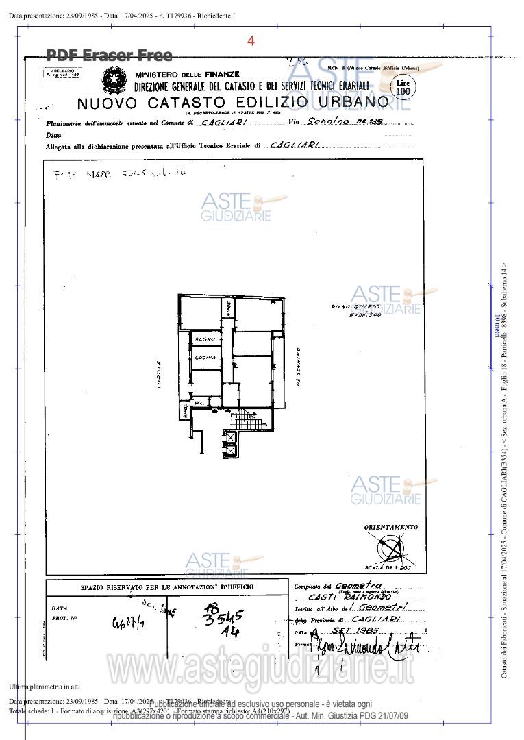 Planimetria del bene