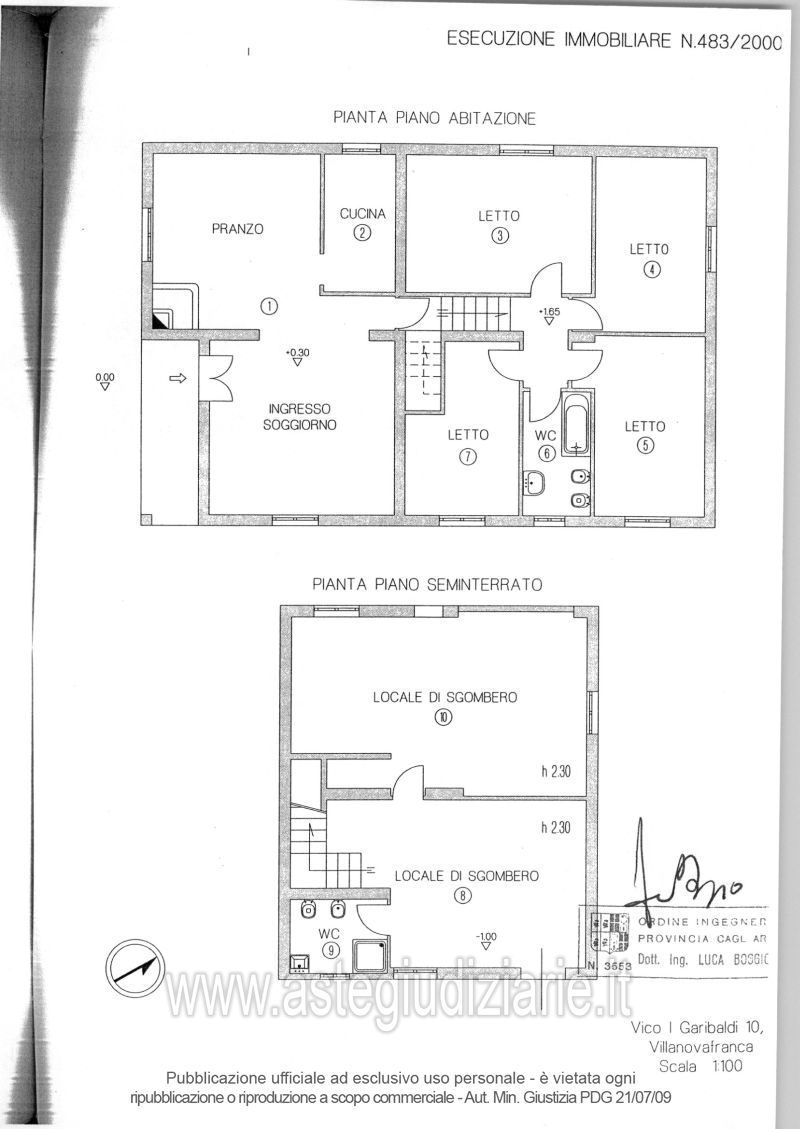 Planimetria del bene