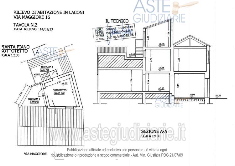 Planimetria del bene