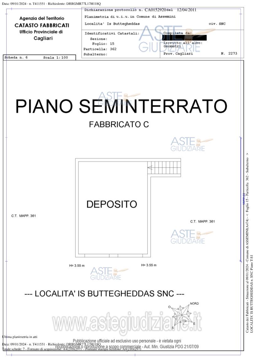 Planimetria del bene