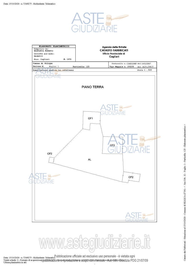 Planimetria del bene