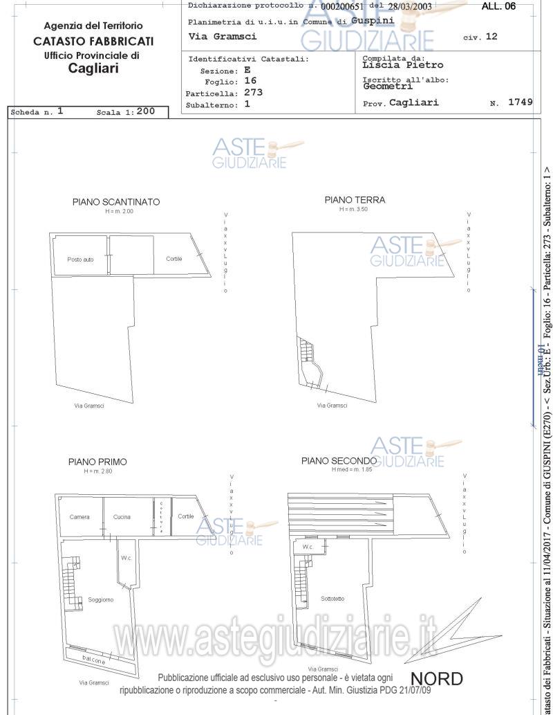 Planimetria del bene