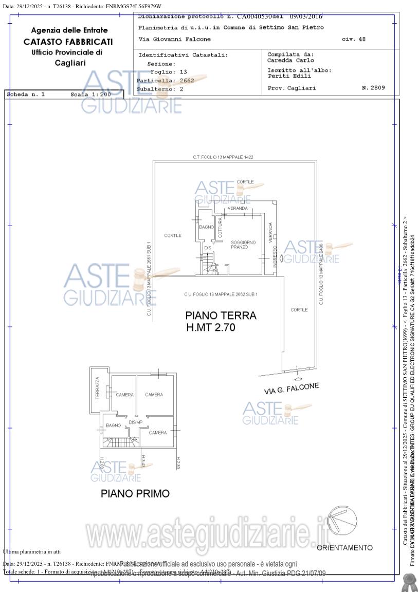 Planimetria del bene