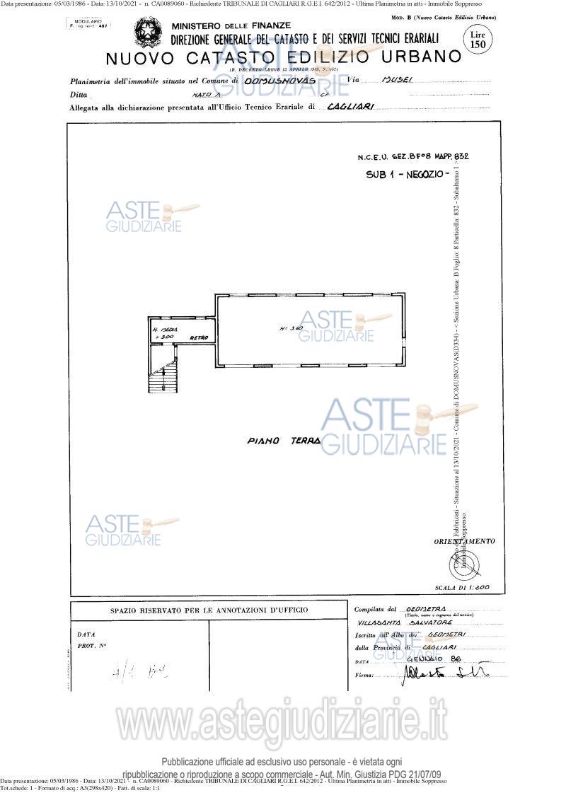 Planimetria del bene