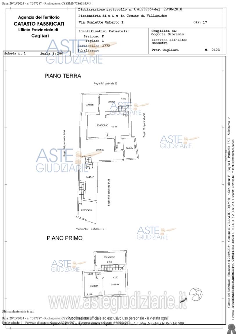 Planimetria del bene