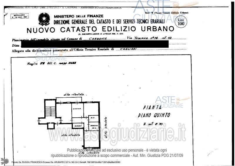 Planimetria del bene