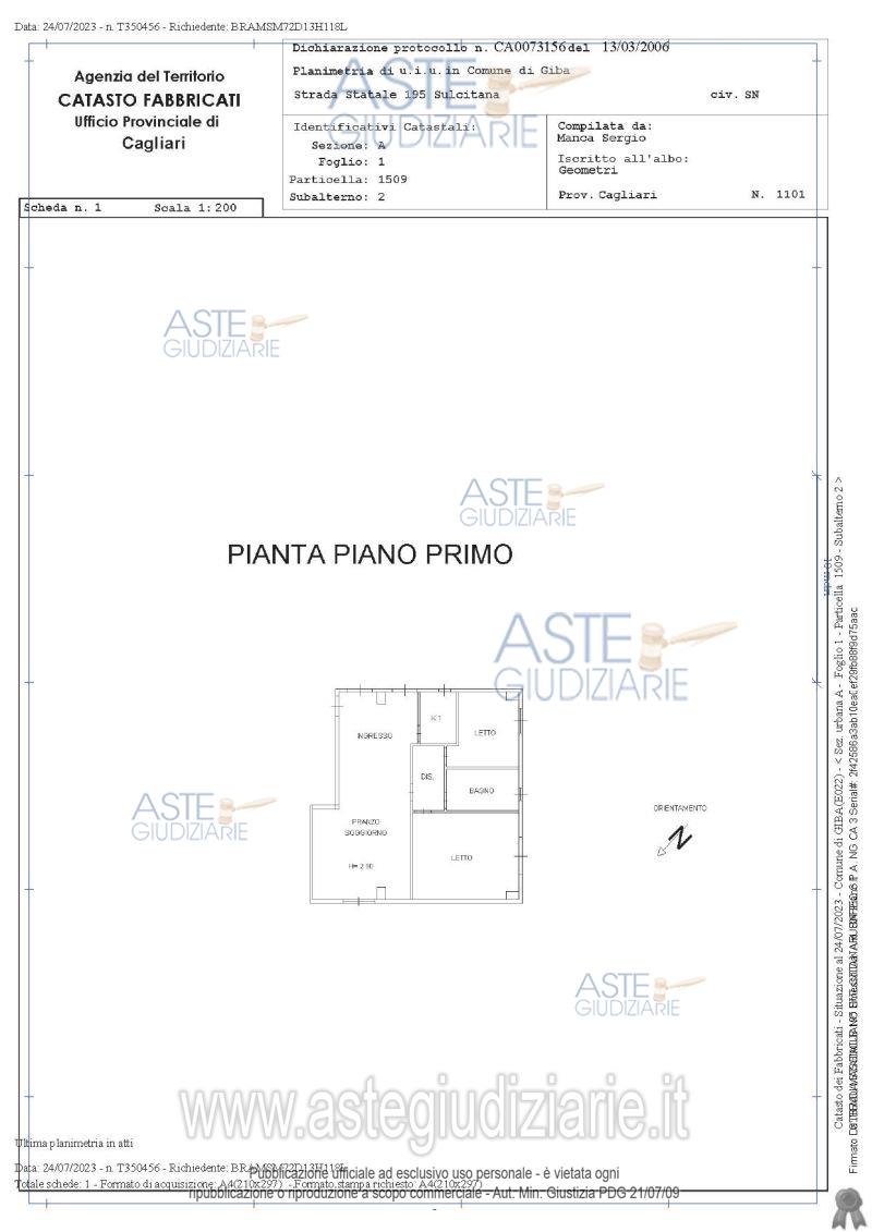 Planimetria del bene