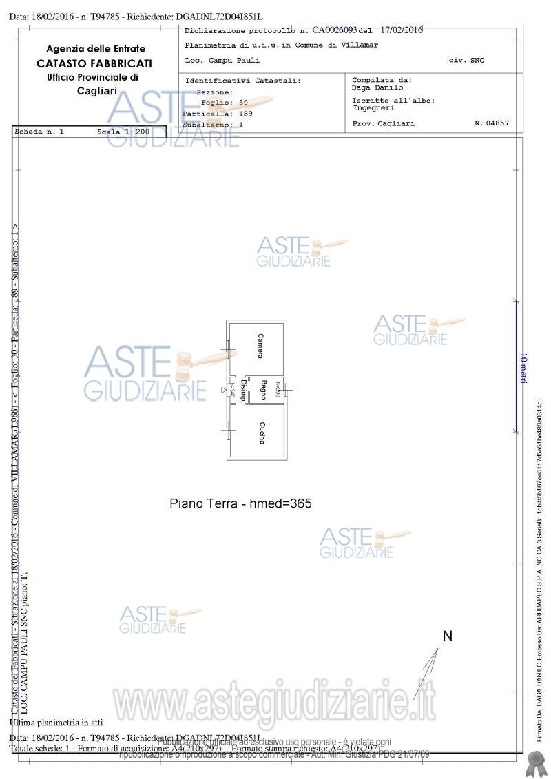 Planimetria del bene
