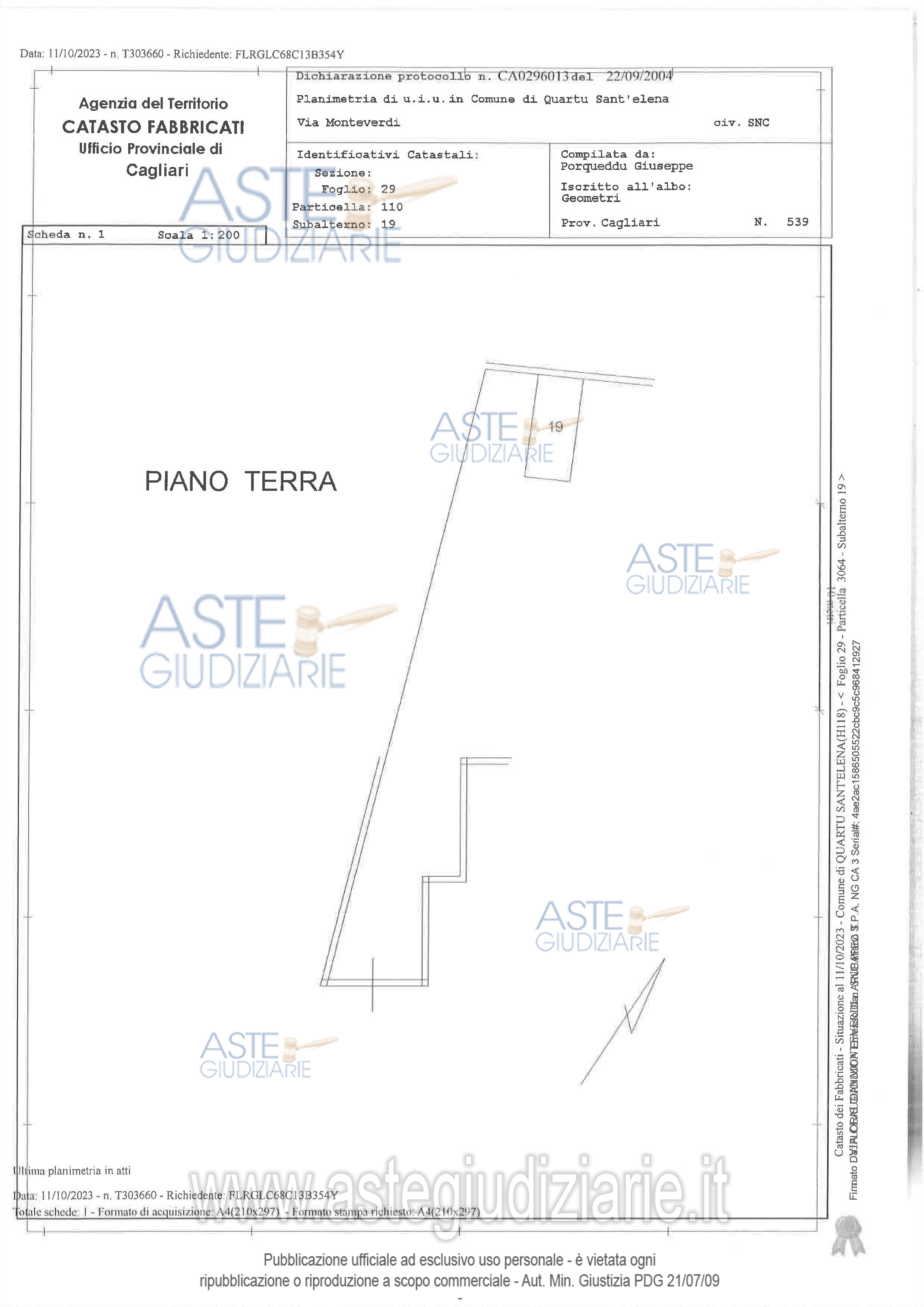 Planimetria del bene