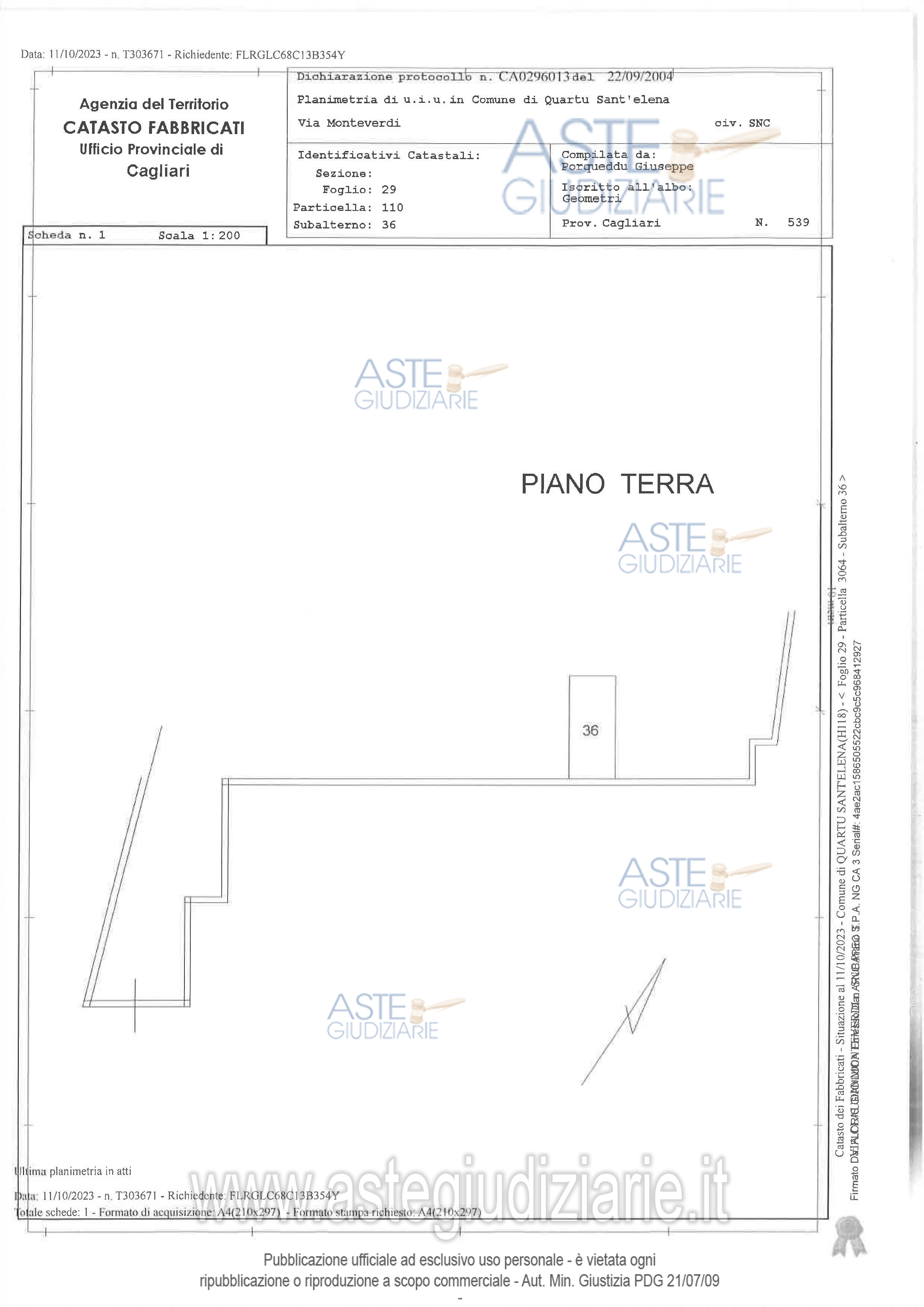 Planimetria del bene