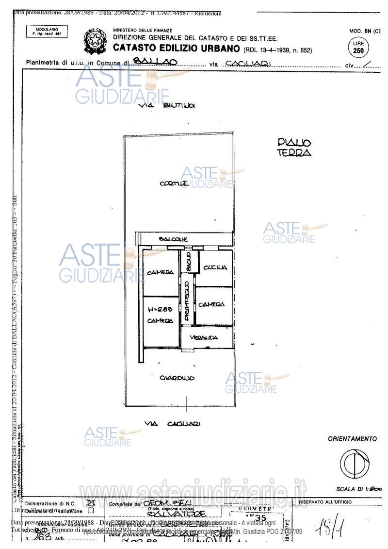 Planimetria del bene
