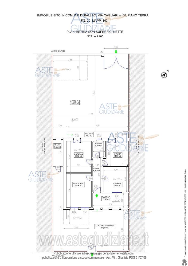 Planimetria del bene