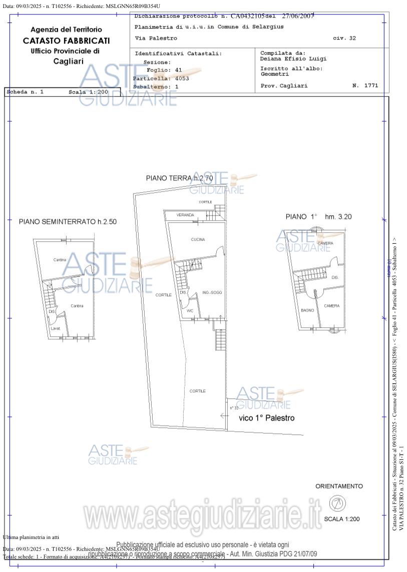 Planimetria del bene