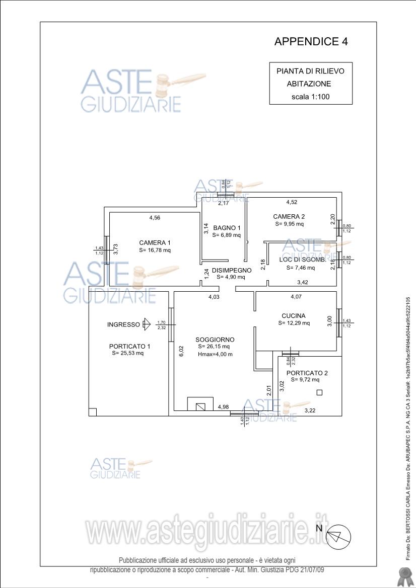 Planimetria del bene