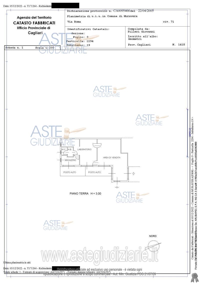 Planimetria del bene