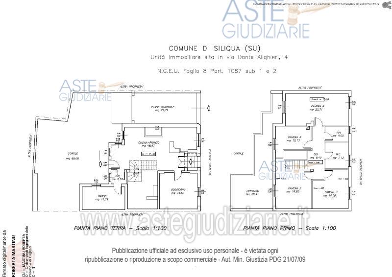 Planimetria del bene