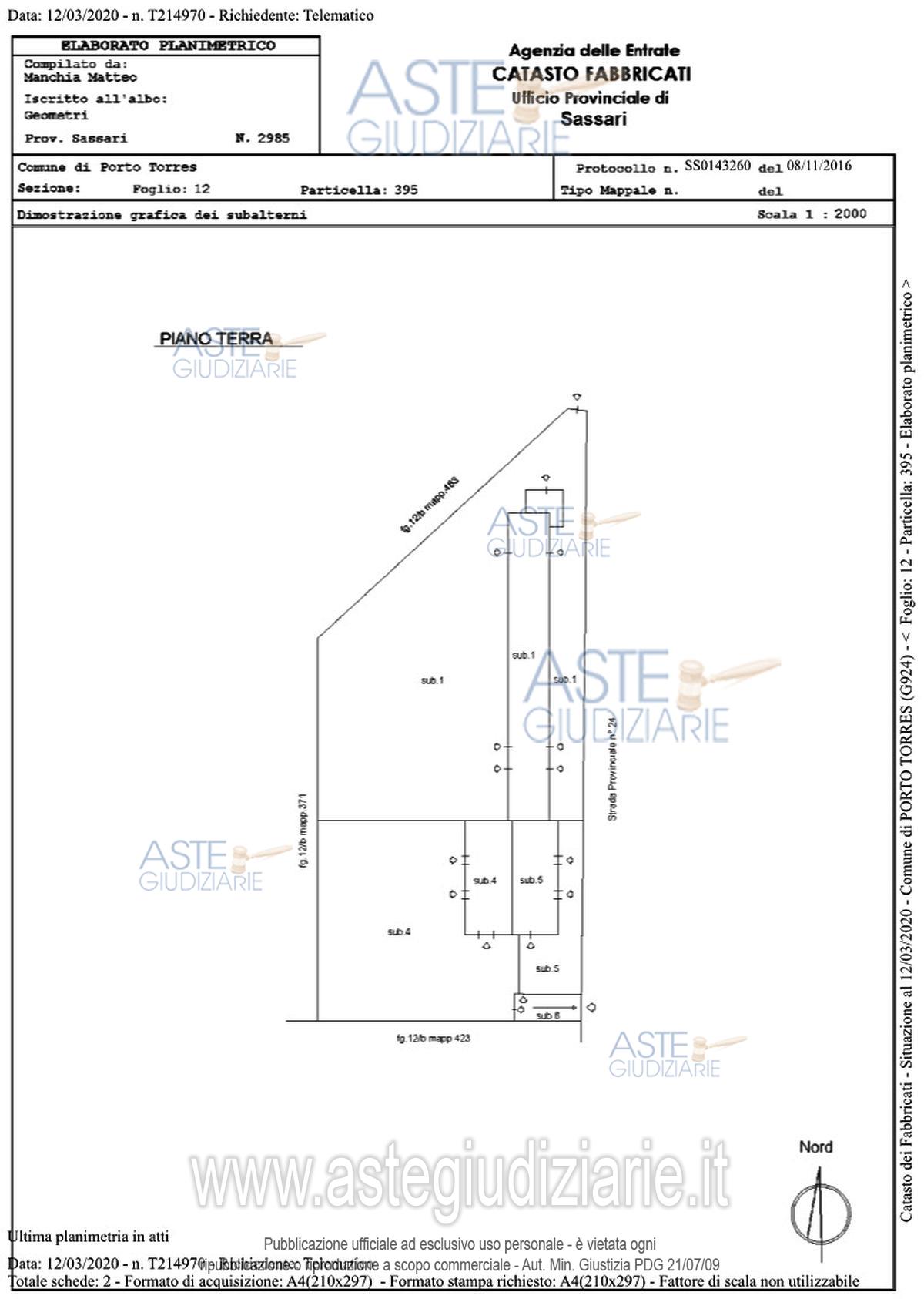 Planimetria del bene