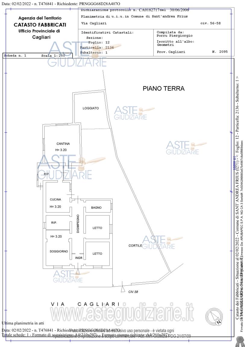 Planimetria del bene