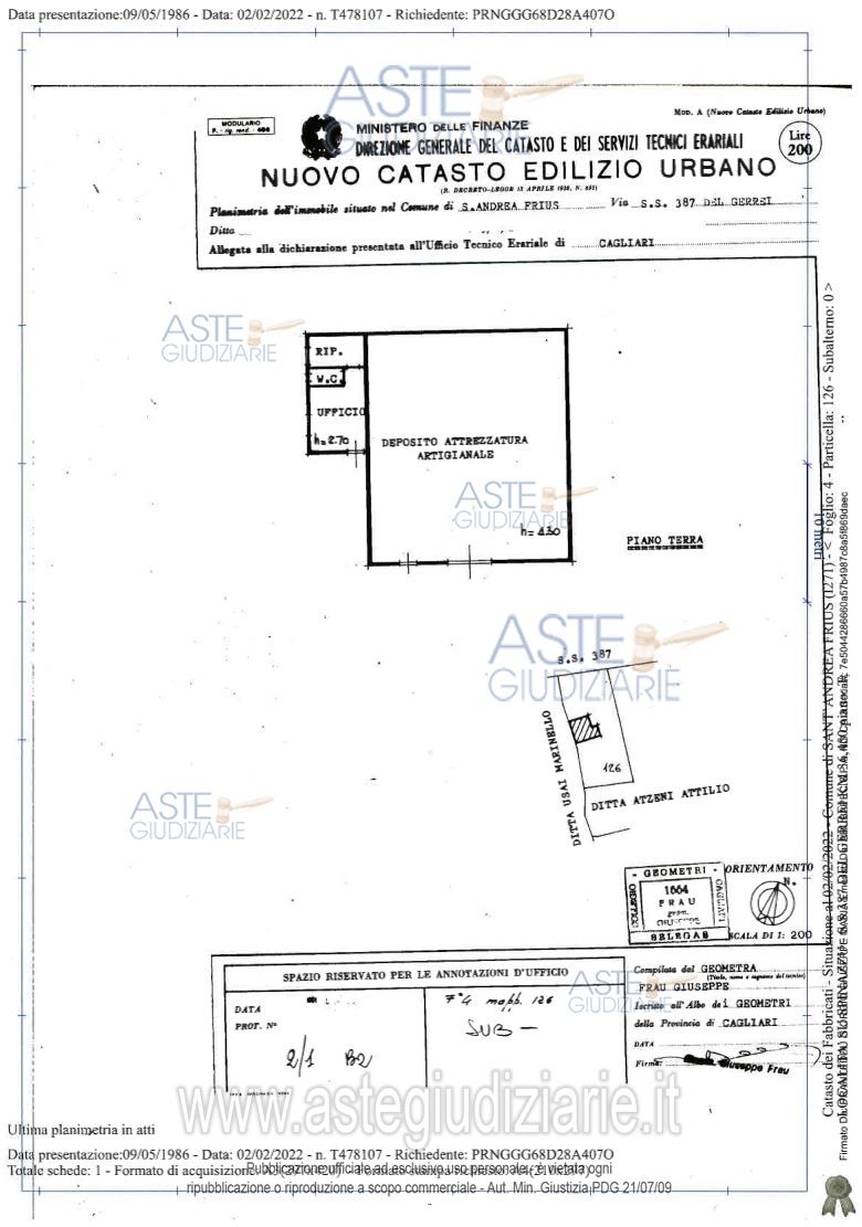 Planimetria del bene