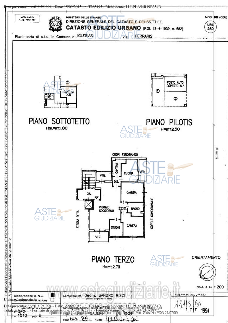 Planimetria del bene