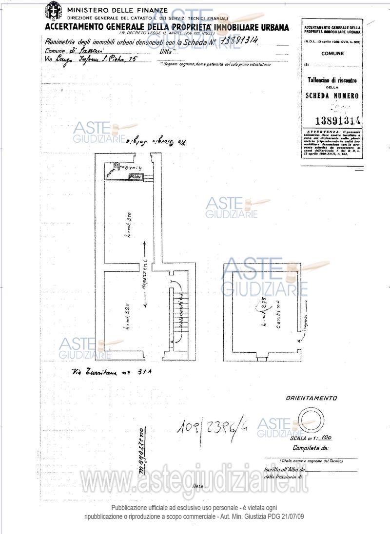 Planimetria del bene