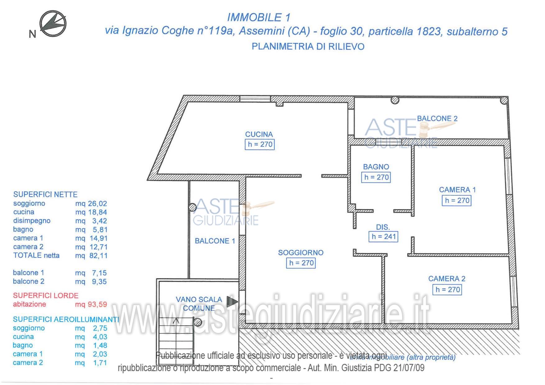 Planimetria del bene