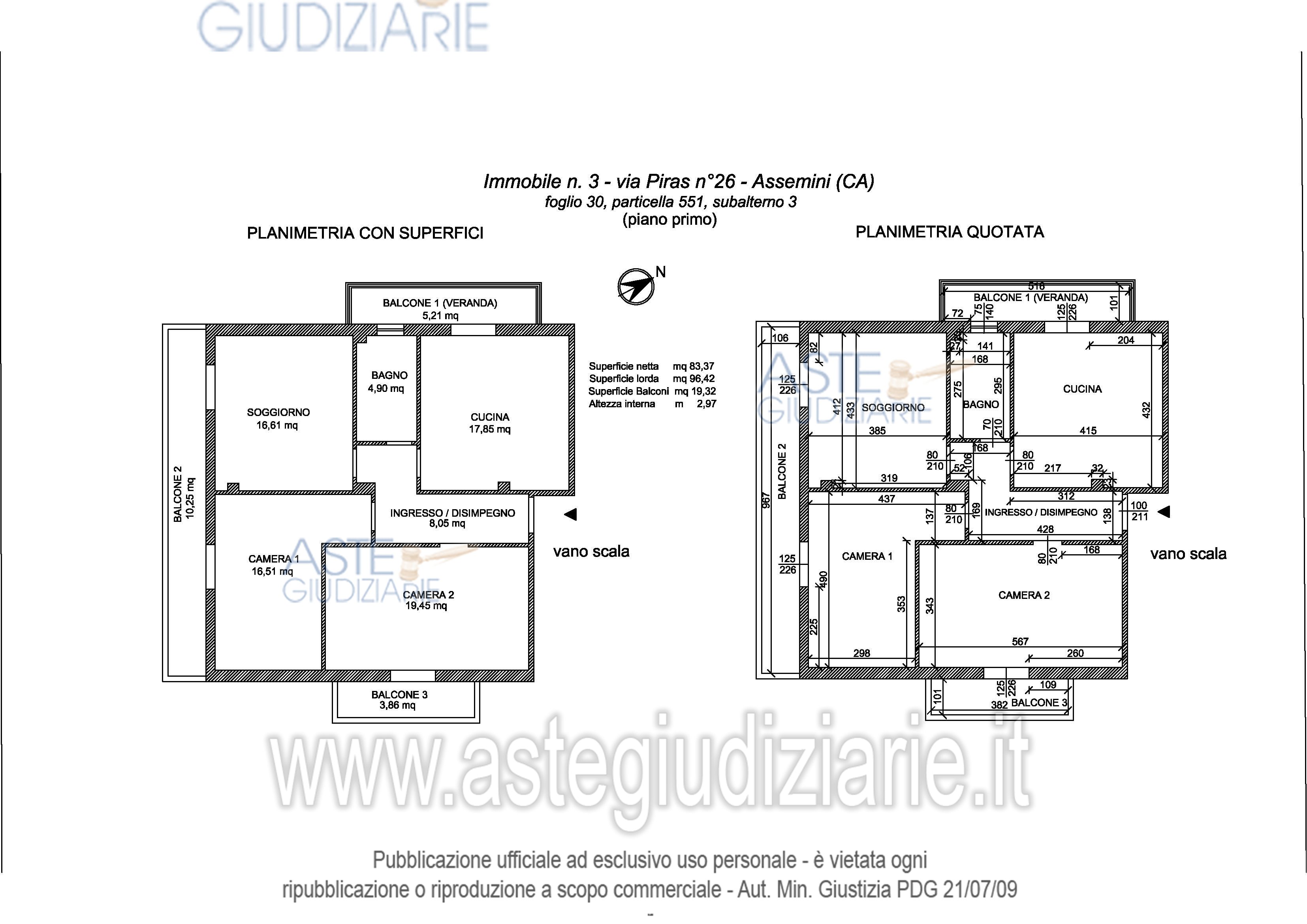 Planimetria del bene