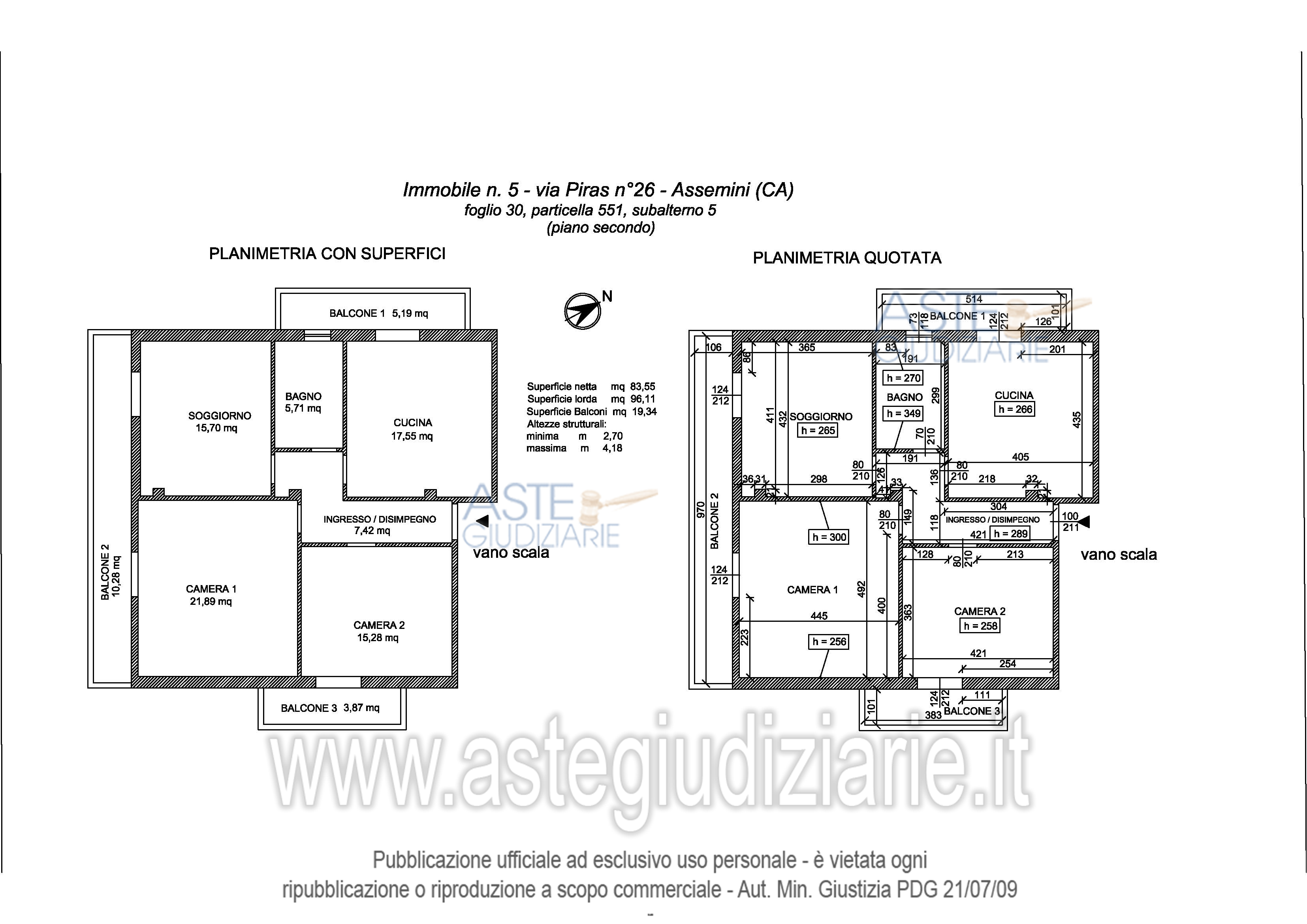 Planimetria del bene