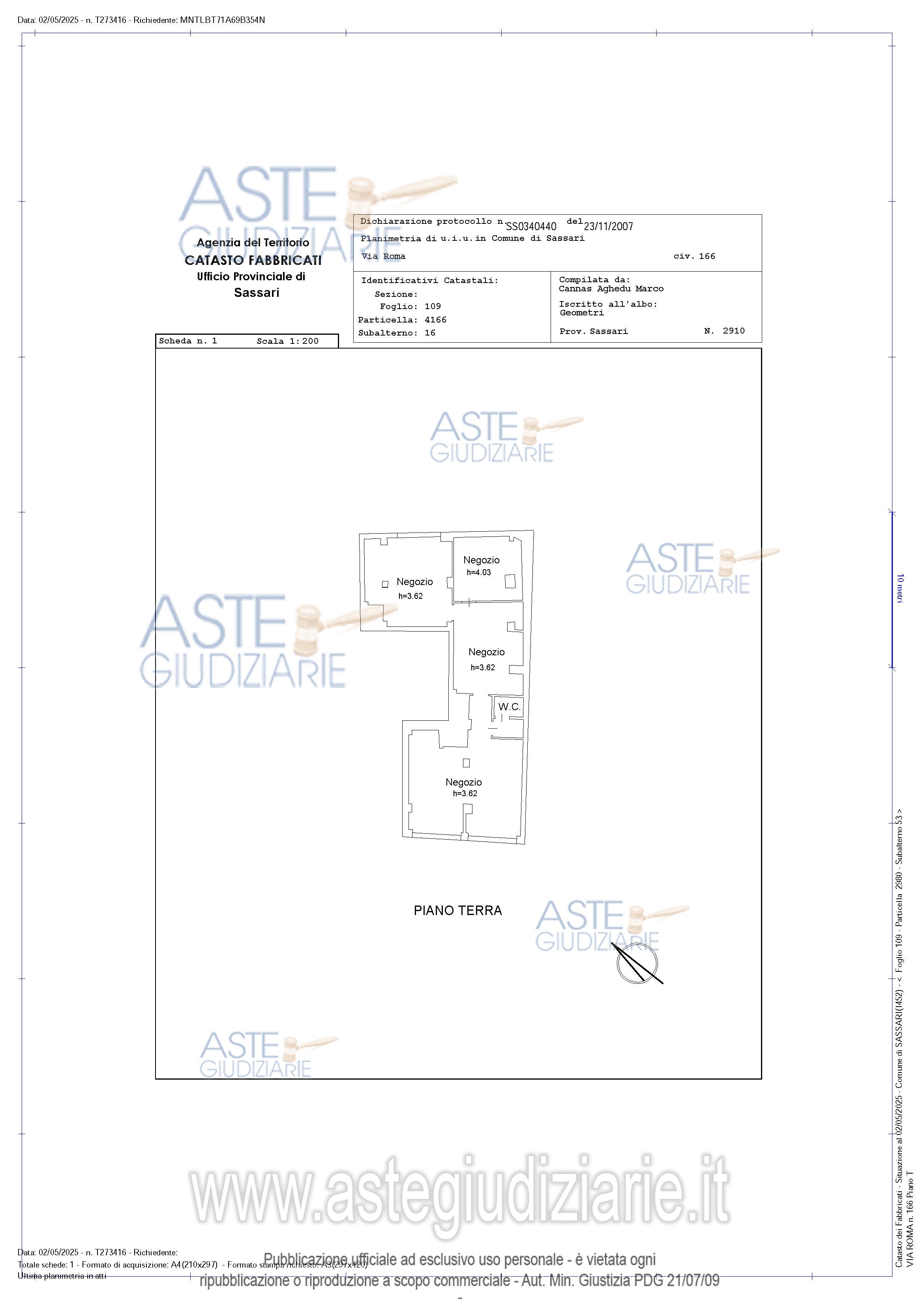 Planimetria del bene