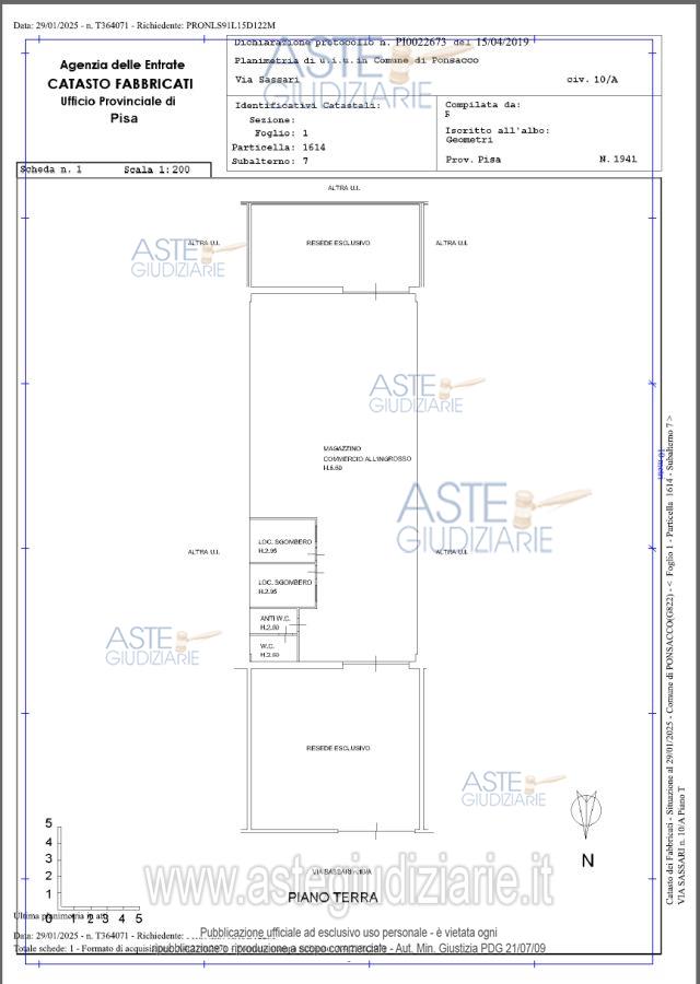 Planimetria del bene