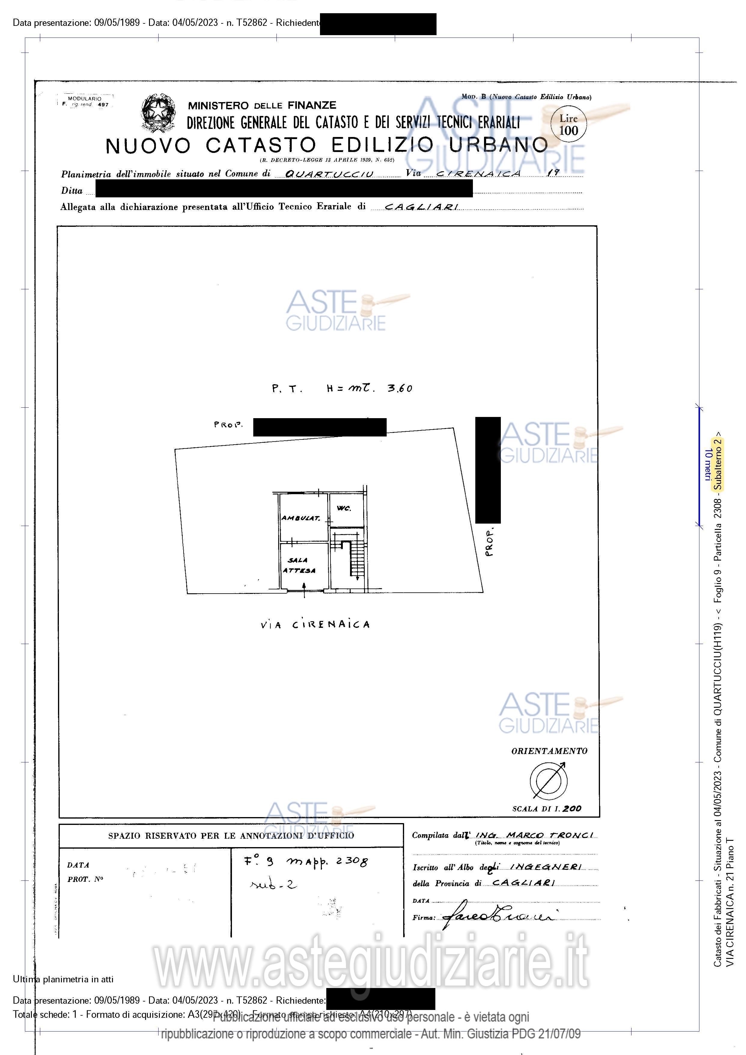 Planimetria del bene