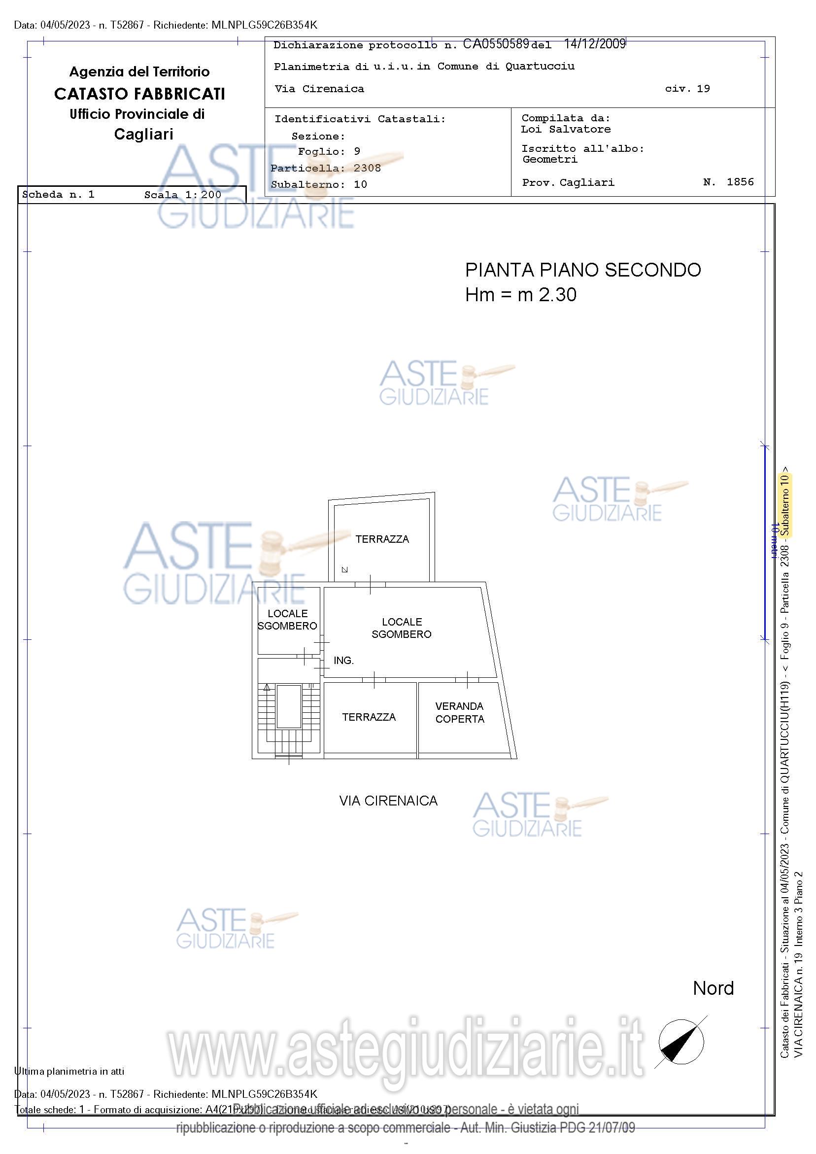 Planimetria del bene