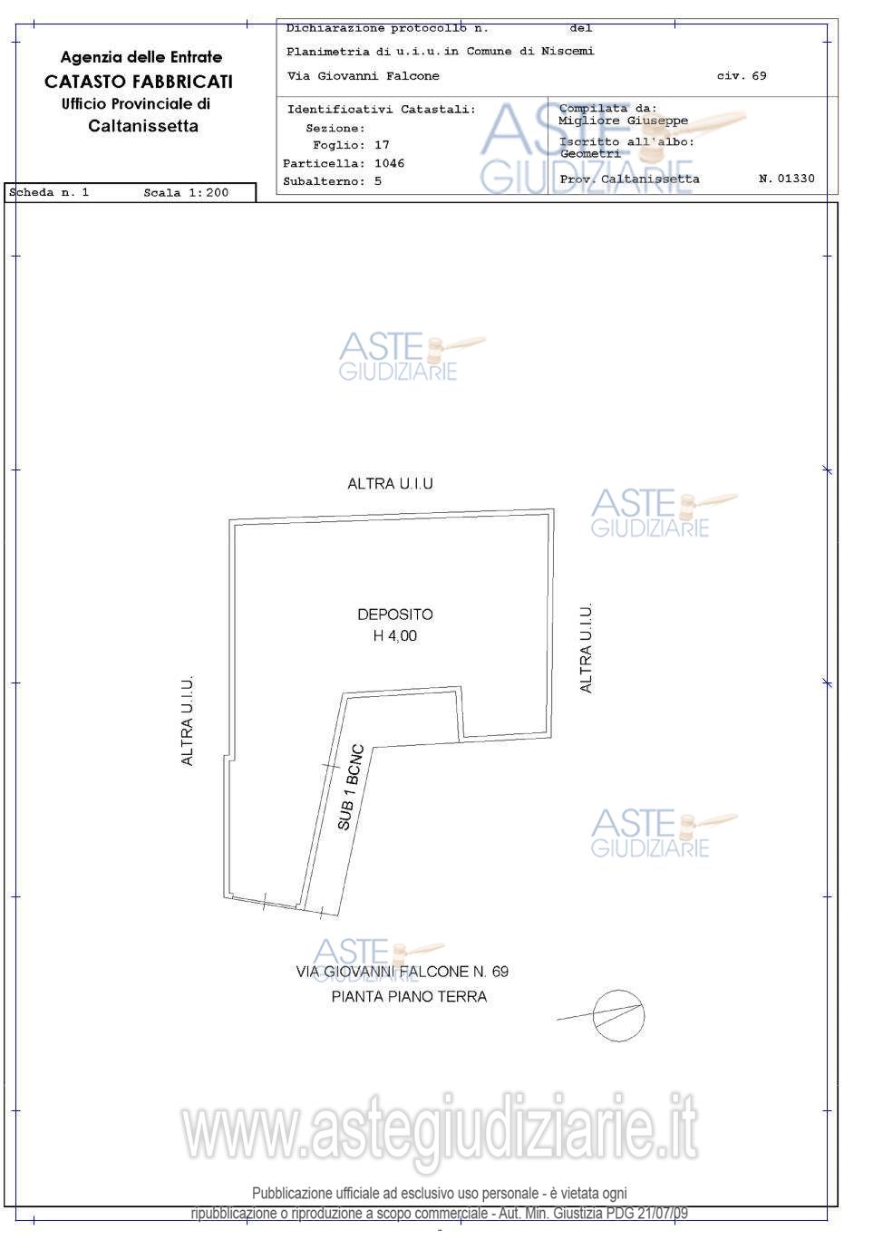 Planimetria del bene