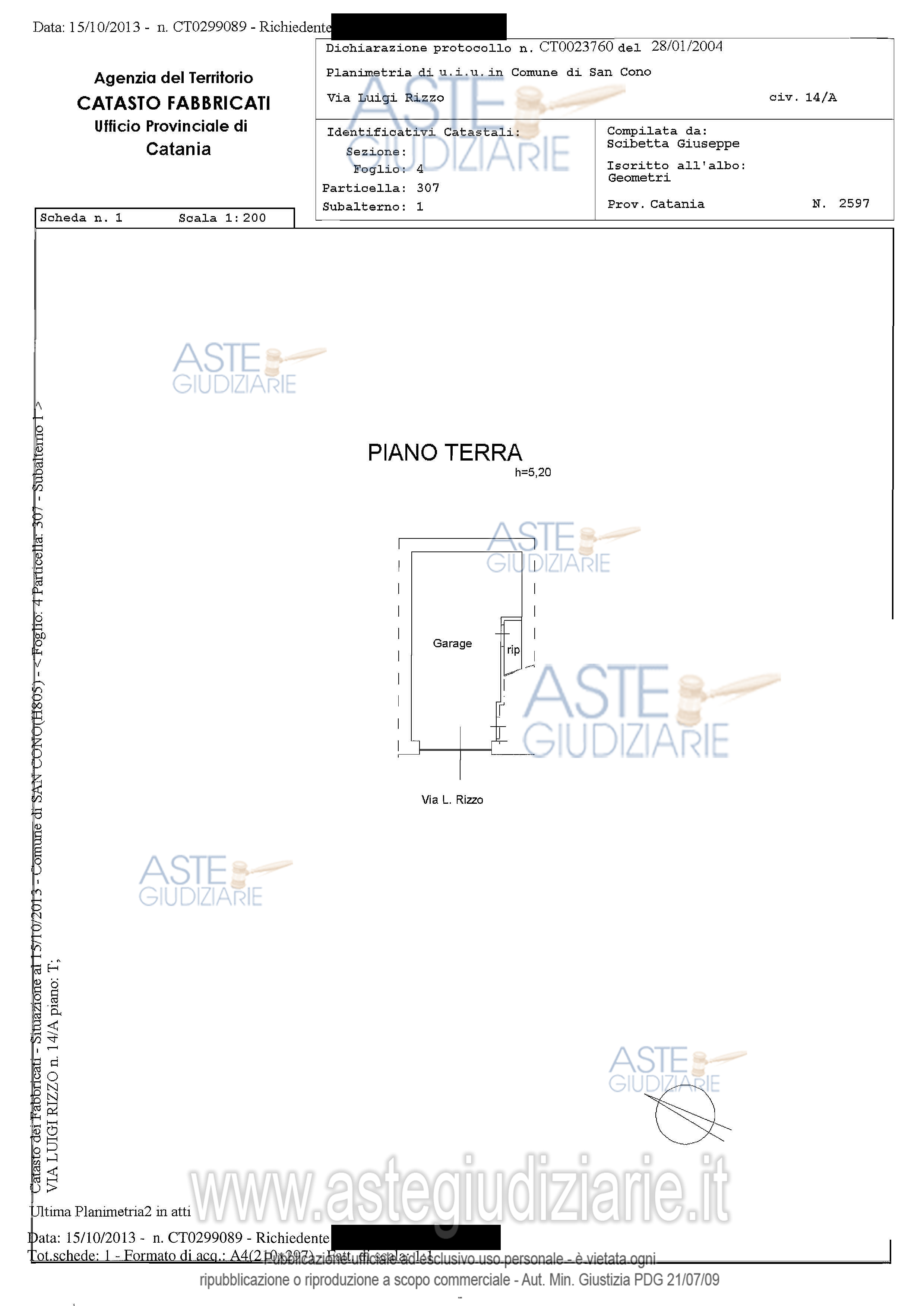 Planimetria del bene