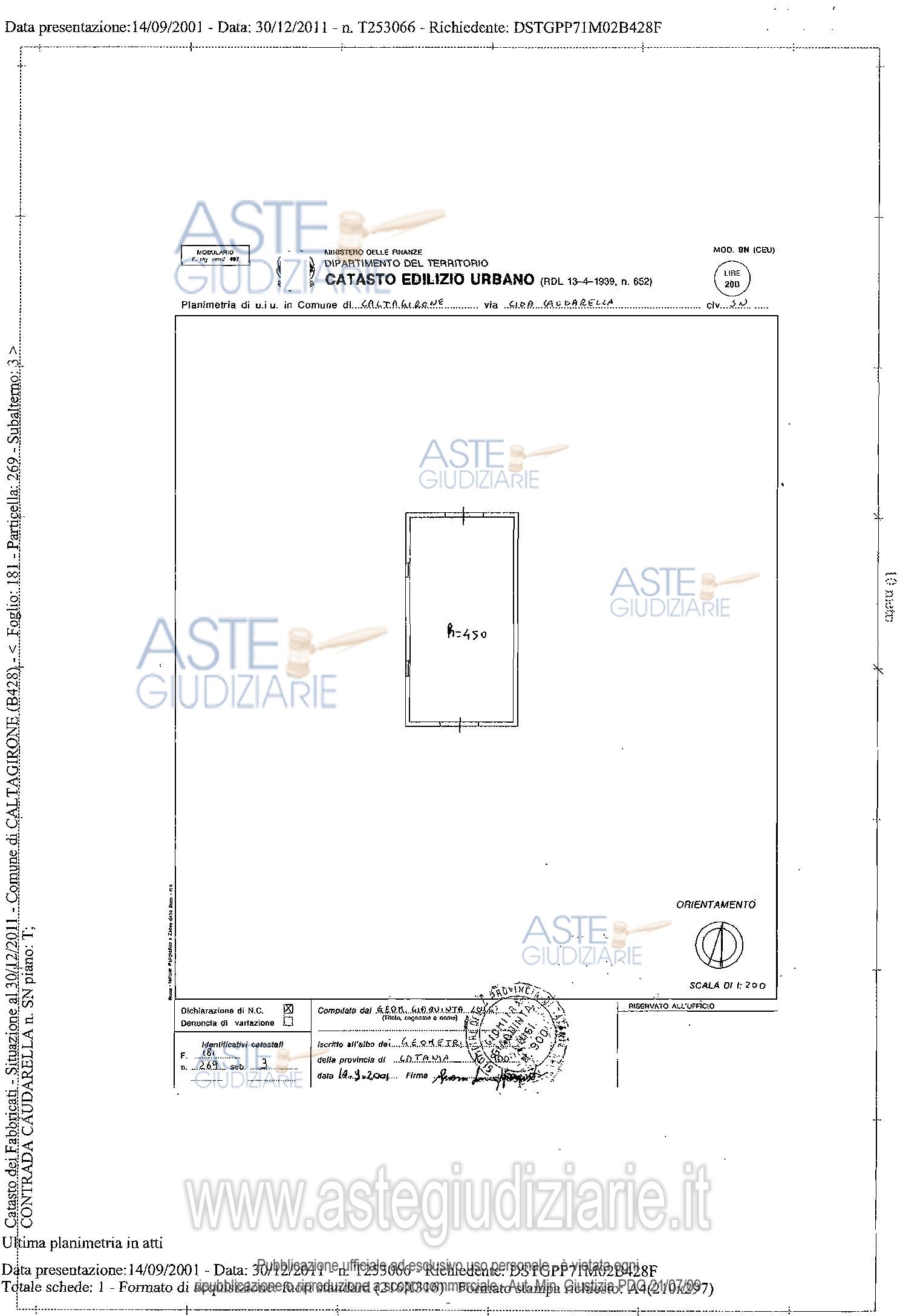 Planimetria del bene