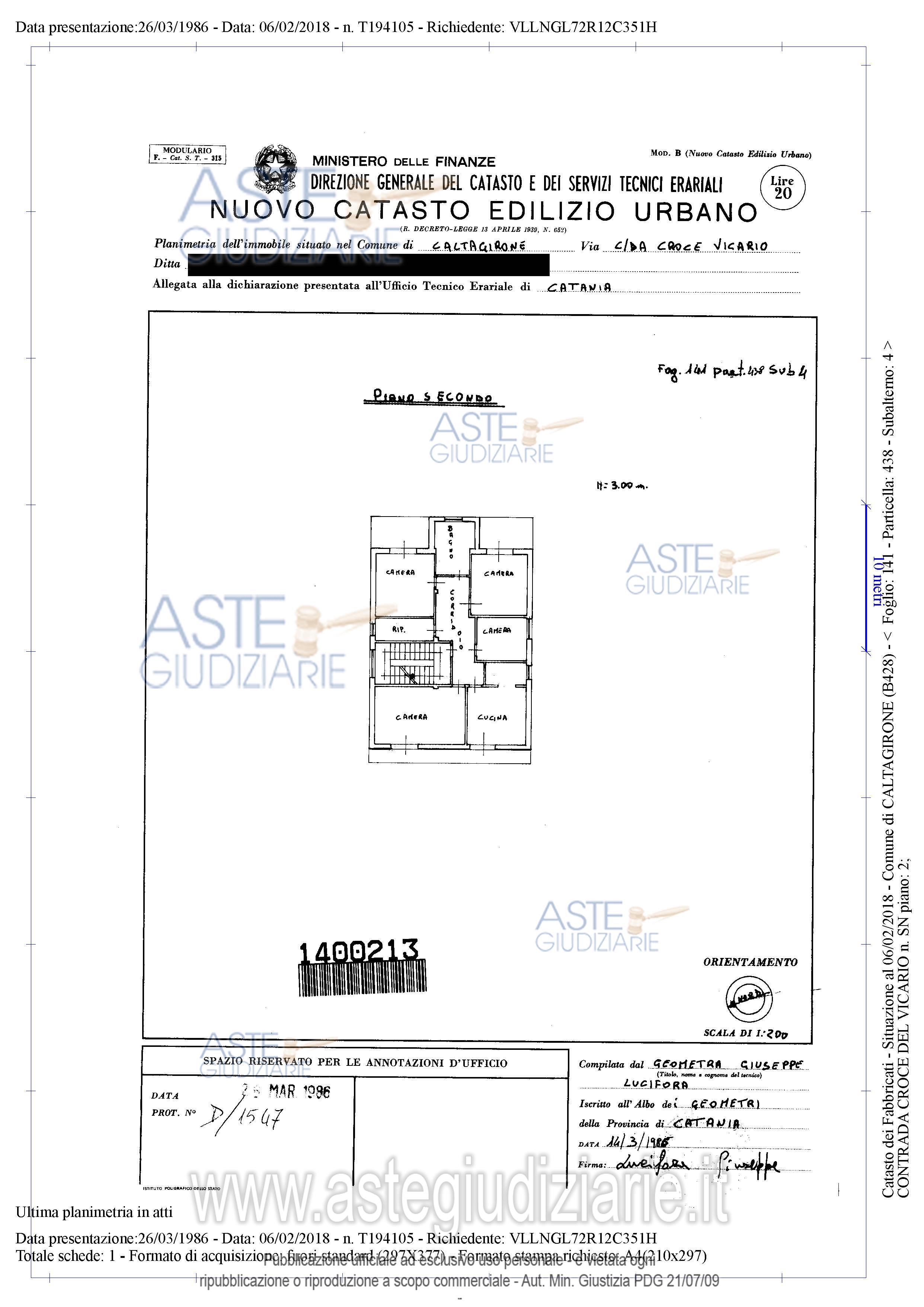 Planimetria del bene