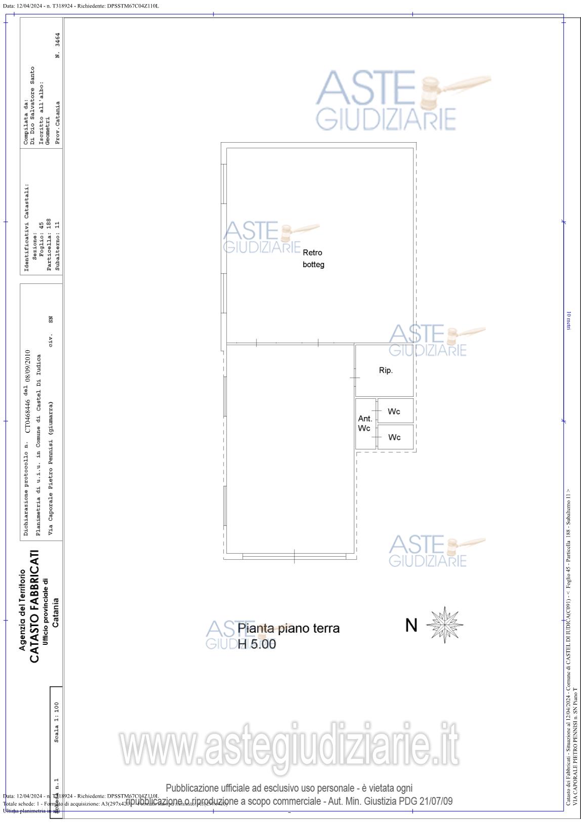 Planimetria del bene