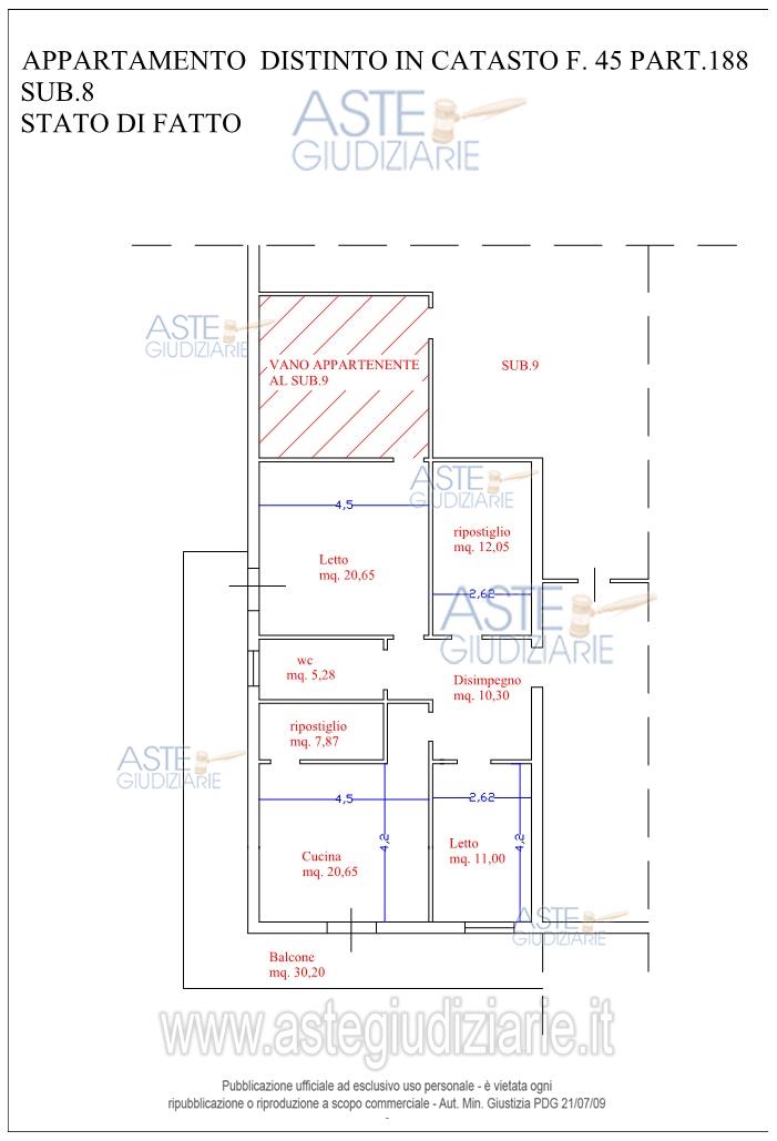 Planimetria del bene