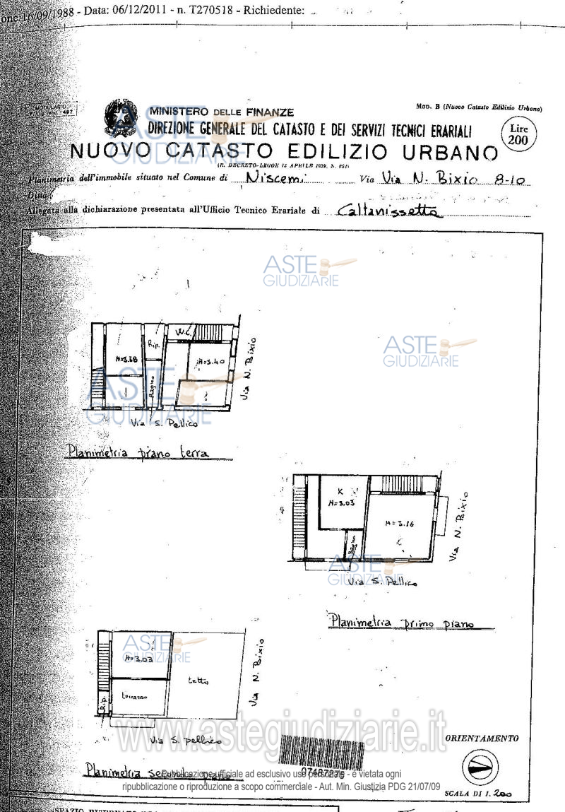 Planimetria del bene