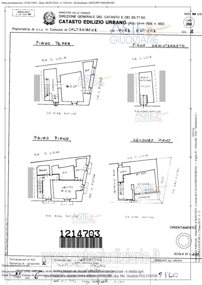 Planimetria del bene