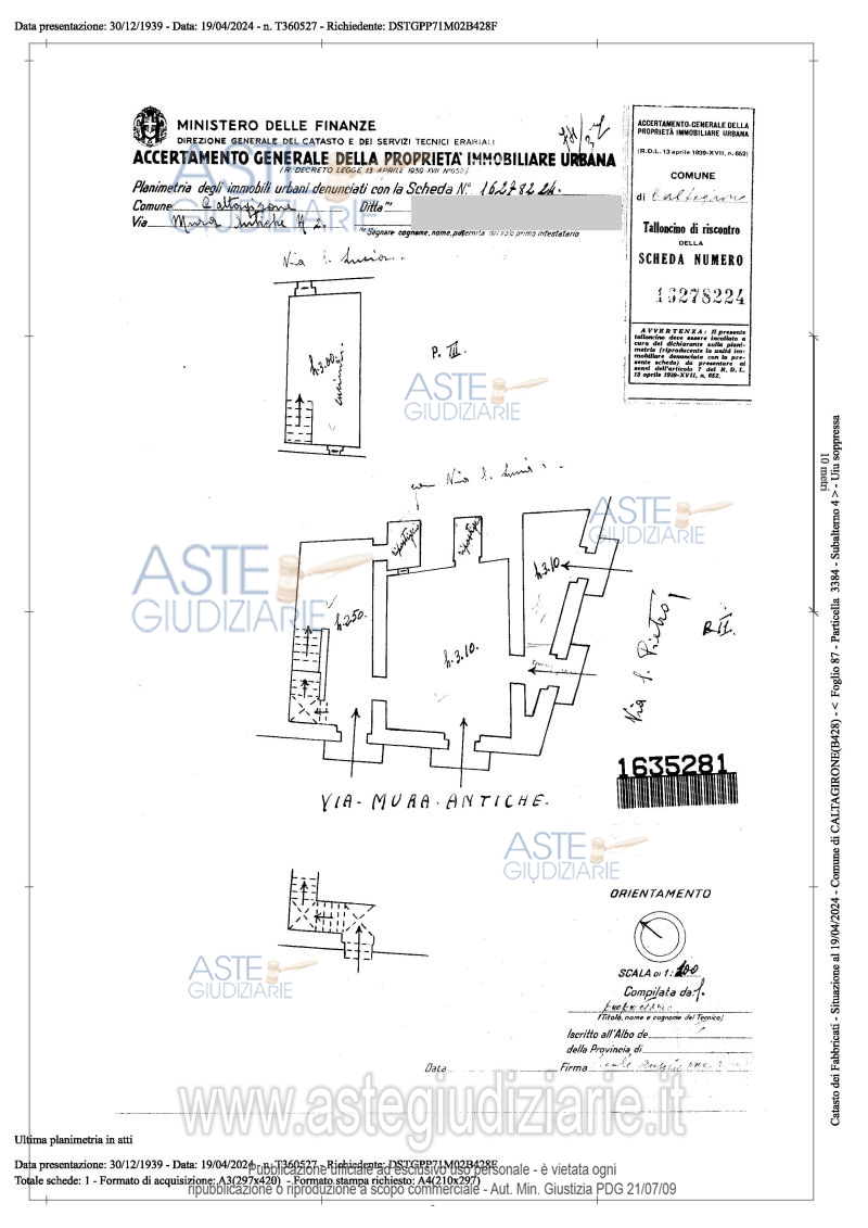 Planimetria del bene