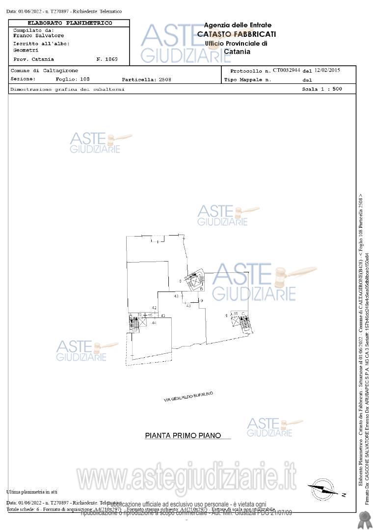 Planimetria del bene