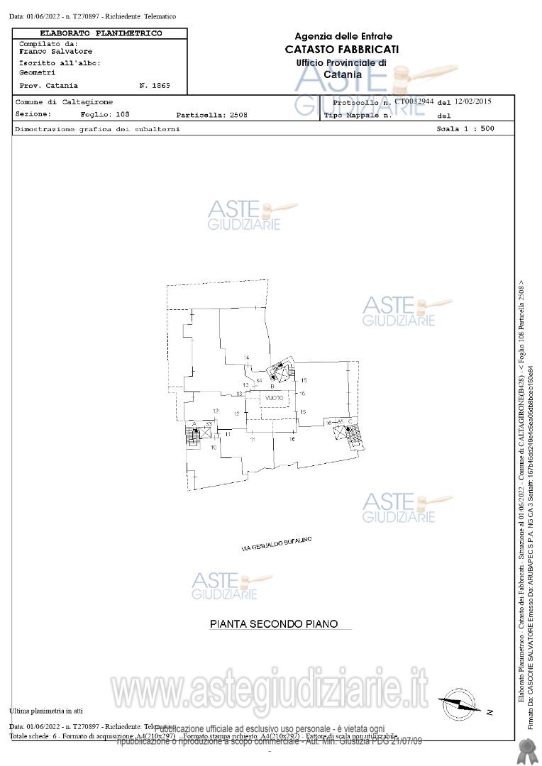 Planimetria del bene