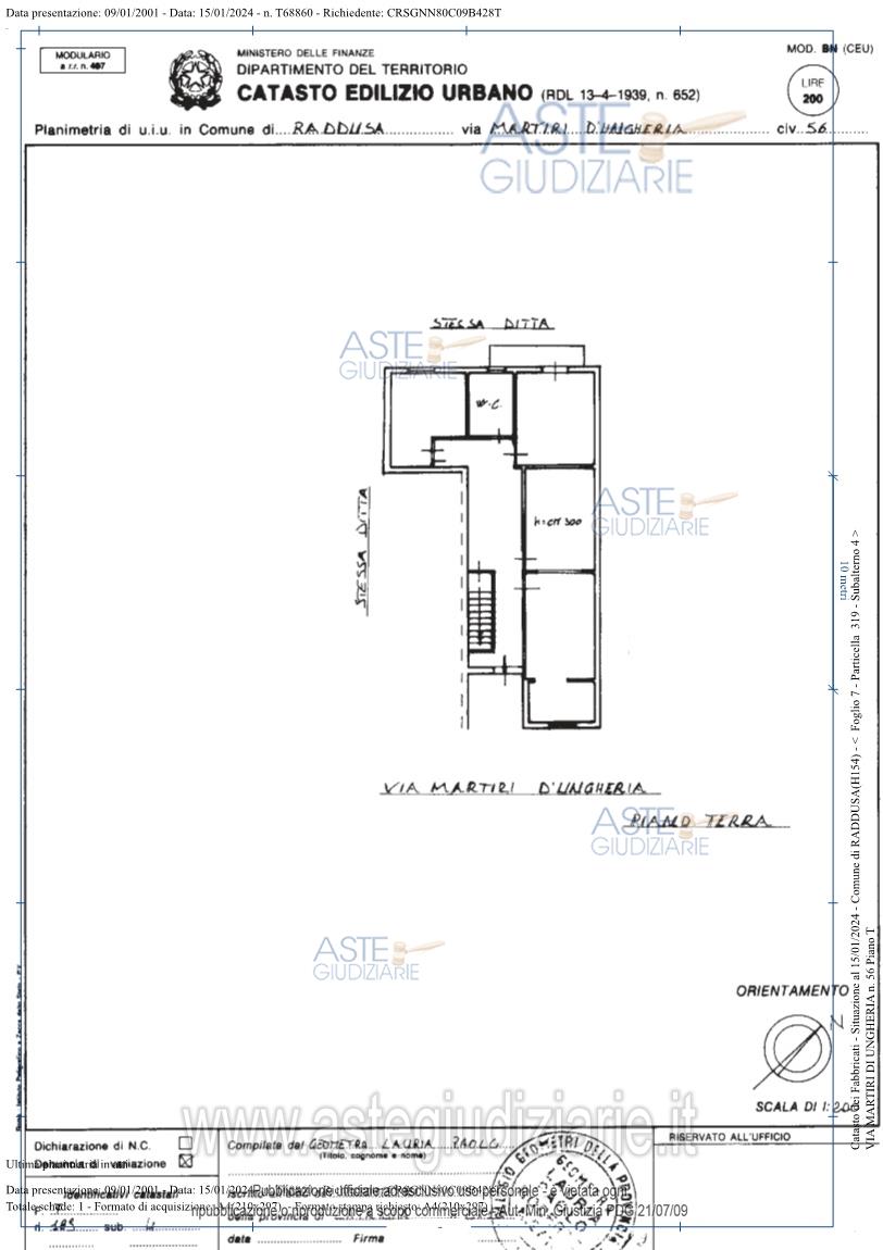 Planimetria del bene