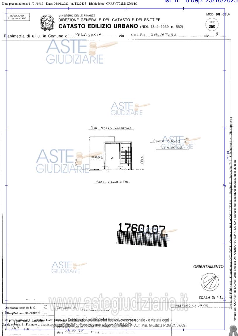 Planimetria del bene